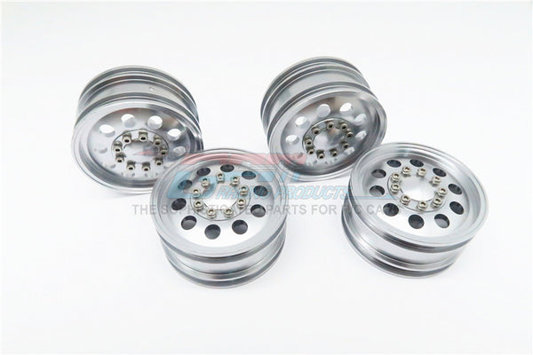 Tamiya CC01 Aluminum Front & Rear 1:10 Wheel (10 Holes) - 2Prs Set Gray Silver