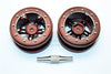 Aluminum 5 Poles Sparkling Wheels In Silver Edge For 1.9" Tire With Hex Tool - 1Pr Set Brown