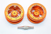Aluminum 5 Poles Sparkling Wheels In Silver Edge For 1.9" Tire With Hex Tool - 1Pr Set Orange