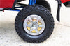 1.9" Aluminum 6 Poles Wheels With Brass Pendulum Weight + Crawler Tire -1Pr Set Black