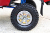 1.9" Aluminum 6 Poles Wheels With Brass Pendulum Weight + Crawler Tire -1Pr Set Gray Silver