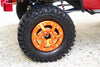 1.9" Aluminum 6 Poles Wheels With Brass Pendulum Weight + Crawler Tire -1Pr Set Red