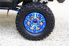 1.9" Aluminum 6 Poles Wheels With Brass Pendulum Weight + Crawler Tire -1Pr Set Black