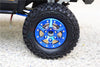 1.9" Aluminum 6 Poles Wheels With Brass Pendulum Weight + Crawler Tire -1Pr Set Gray Silver