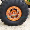 Aluminum 6 Poles Simulation Wheels In Silver Edge For 1.9" Tire With Hex Tool - 1Pr Set Gray Silver