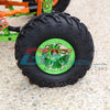 Aluminum 6 Poles Simulation Wheels In Silver Edge For 1.9" Tire With Hex Tool - 1Pr Set Green