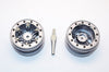 Aluminum 6 Poles Simulation Wheels In Silver Edge For 1.9" Tire With Hex Tool - 1Pr Set Gray Silver