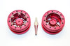Aluminum 6 Poles Simulation Wheels In Silver Edge For 1.9" Tire With Hex Tool - 1Pr Set Red