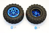 Plastic 6 Poles Simulation Wheels In Black Screws With 1.9" Crawler Tire & 12mm Hex Tool - 1Pr Blue