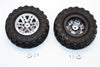 Plastic 6 Poles Simulation Wheels In Black Screws With  1.9" Crawler Tire & 12mm Hex Tool - 1Pr