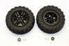 Plastic 6 Poles Simulation Wheels In Silver Screws With  1.9" Crawler Tire & 12mm Hex Tool - 1Pr