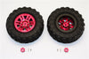 Plastic 6 Poles Simulation Wheels In Silver Screws With  1.9" Crawler Tire & 12mm Hex Tool - 1Pr