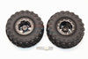 Aluminum 6 Poles Simulation Wheels In Silver Edge With 1.9" Tire & Hex Tool (Inner Black & Outer Silver Screws) - 1Pr Set Black