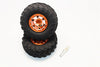 Aluminum 6 Poles Simulation Wheels In Silver Edge With 1.9" Tire & Hex Tool (Inner Black & Outer Silver Screws) - 1Pr Set Orange