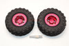 Aluminum 6 Poles Simulation Wheels In Silver Edge With 1.9" Tire & Hex Tool (Inner Black & Outer Silver Screws) - 1Pr Set Red
