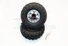 Aluminum 6 Poles Simulation Wheels With 1.9" Tire & Hex Tool  (Custom Colors) - 1Pr Set Black+Silver