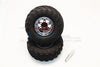 Aluminum 6 Poles Simulation Wheels With 1.9" Tire & Hex Tool  (Custom Colors) - 1Pr Set Brown+Gray Silver