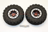 Aluminum 6 Poles Simulation Wheels With 1.9" Tire & Hex Tool  (Custom Colors) - 1Pr Set Brown+Gray Silver