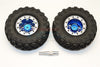 Aluminum 6 Poles Simulation Wheels With 1.9" Tire & Hex Tool  (Custom Colors) - 1Pr Set Blue+Silver