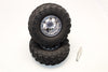 Aluminum 6 Poles Simulation Wheels In Silver Edge With 1.9" Tire & Hex Tool (All Silver Screws) - 1Pr Set Gray Silver