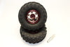Aluminum 6 Poles Simulation Wheels In Silver Edge With 1.9" Tire & Hex Tool (Inner Silver & Outer Black Screws) - 1Pr Set Brown