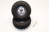 Aluminum 6 Poles Simulation Wheels In Silver Edge With 1.9" Tire & Hex Tool (Inner Silver & Outer Black Screws) - 1Pr Set Gray Silver