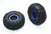 2.2" Rubber Rally Tires and Plastic Wheels for 1:10 R/C Cars - 2Pc Set Blue