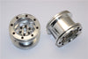 Aluminum 6 Poles Wheels For 2.2'' Tire - 1Pr Silver