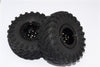 Aluminum 6 Poles Wheels With 2.2'' Tire & Foam Insert - 1Pr Black