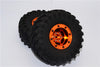 Aluminum 6 Poles Wheels With 2.2'' Tire & Foam Insert - 1Pr Orange
