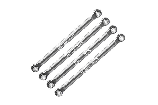 Aluminum 7075-T6 Front & Rear Lower Chassis Links Parts for Axial 1/24 AX24 XC-1 4WS Crawler Brushed RTR AXI00003 Upgrades - Silver