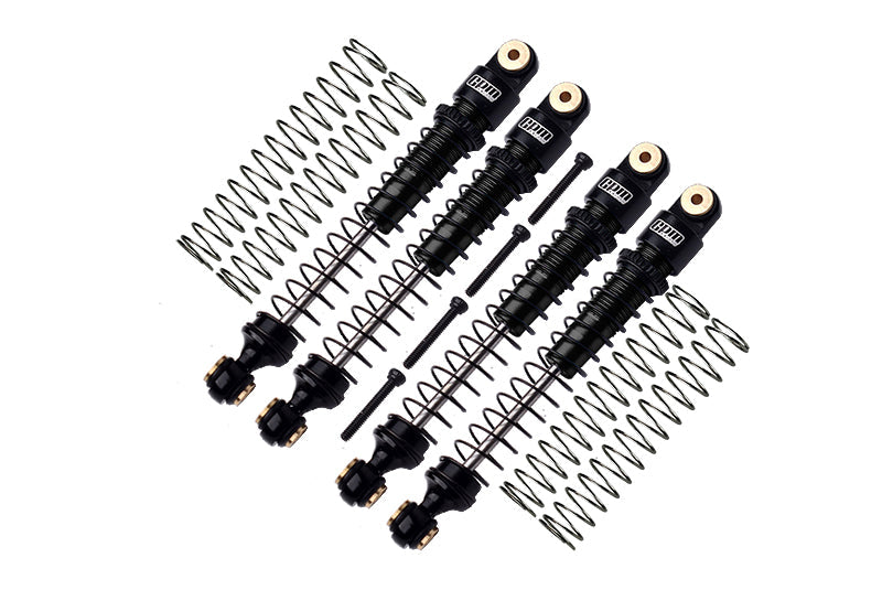 Aluminum 6061-T6 Front And Rear Dampers Shock Absorbers 49mm For Axial 1/24 AX24 XC-1 4WS Crawler Brushed RTR AXI00003 Upgrades - Black