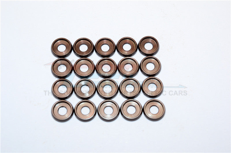 Spring Steel (ID:3.0mm Ring, OD:8.0mm, Thick:0.6mm) Button Flanged Washer - 20Pcs Set Original Color