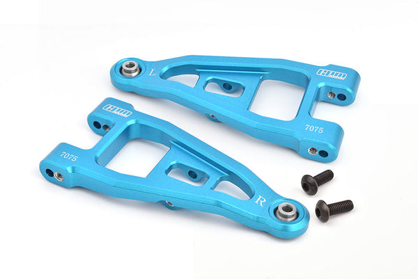 Aluminum 7075 Front Lower Suspension Arms For Tamiya 1:10 R/C 58719 BBX BB-01 Upgrade Parts - Sky Blue
