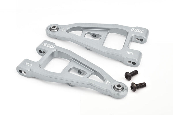 Aluminum 7075 Front Lower Suspension Arms For Tamiya 1:10 R/C 58719 BBX BB-01 Upgrade Parts - Silver