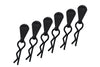 Body Clips + Aluminum Mount For 1/10 To 1/18 Models - 6Pcs Set Black