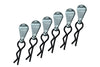 Body Clips + Aluminum Mount For 1/10 To 1/18 Models - 6Pcs Set Gray Silver