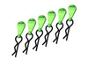 Body Clips + Aluminum Mount For 1/10 To 1/18 Models - 6Pcs Set Green