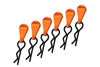 Body Clips + Aluminum Mount For 1/10 To 1/18 Models - 6Pcs Set Orange