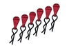 Body Clips + Aluminum Mount For 1/10 To 1/18 Models - 6Pcs Set Red