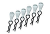 Body Clips + Aluminum Mount For 1/10 To 1/18 Models - 6Pcs Set Silver