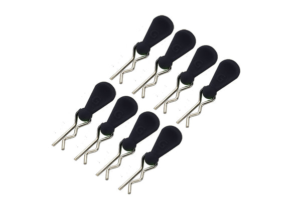 Body Clips + Silicone Mount For 1/10 RC Cars - 8Pc Set Black