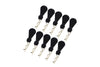 Body Clips + Silicone Mount For 1/16 To 1/18 RC Cars - 10Pc Set Black