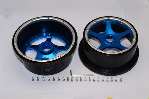 HPI Baja 5B RTR, 5B SS, 5T Nylon Front Rims Frame With Aluminum 5 Star Beadlock - 1Pr Set Blue