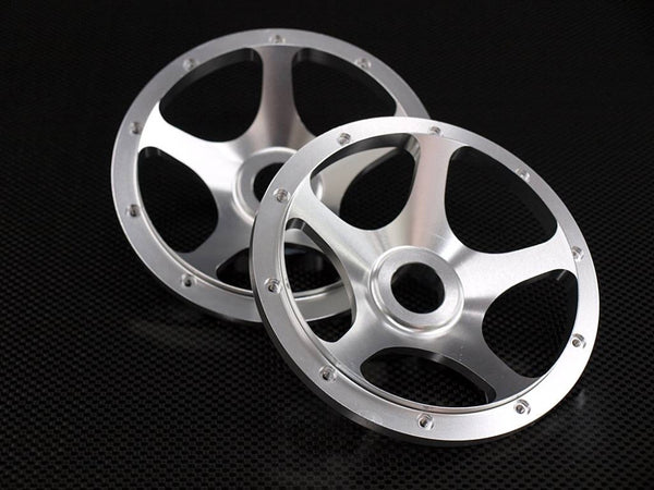 HPI Baja 5B RTR, 5B SS, 5T Aluminum Rear 5 Star Beadlock - 1Pr Silver