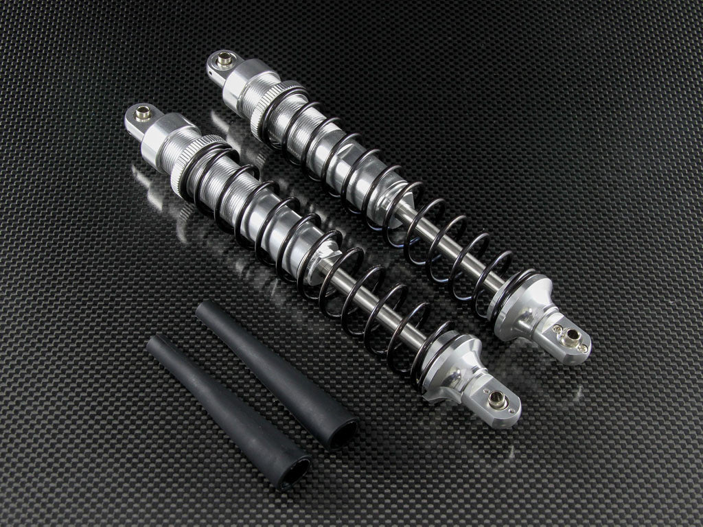 HPI Baja 5B RTR, 5B SS, 5T Aluminum Front Adjustable Spring Damper (186Mm) With Silicone Cover & Aluminum Ball Ends- 1Pr Set Silver