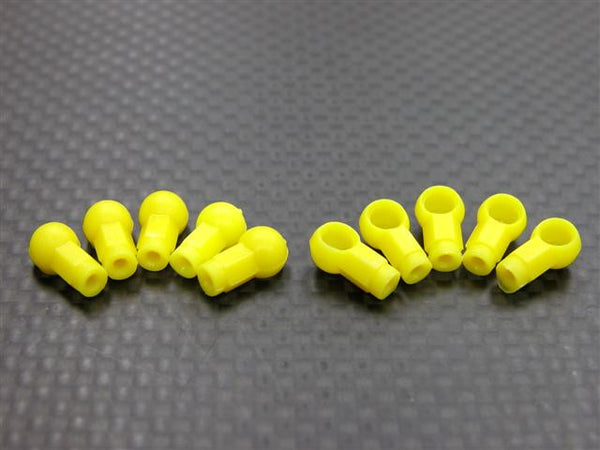 Nylon Short Length 3.7mm 1/2 Sphere Cylinderical Ball Links For 2mm Thread & 1.6mm Thread Hole - 10Pcs (Shape D)