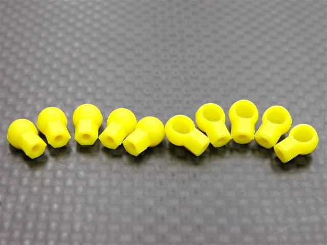 Nylon Short Length 3.7mm 1/2 Sphere Hexagonal Ball Links For 2mm Thread & 1.6mm Thread Hole - 10Pcs