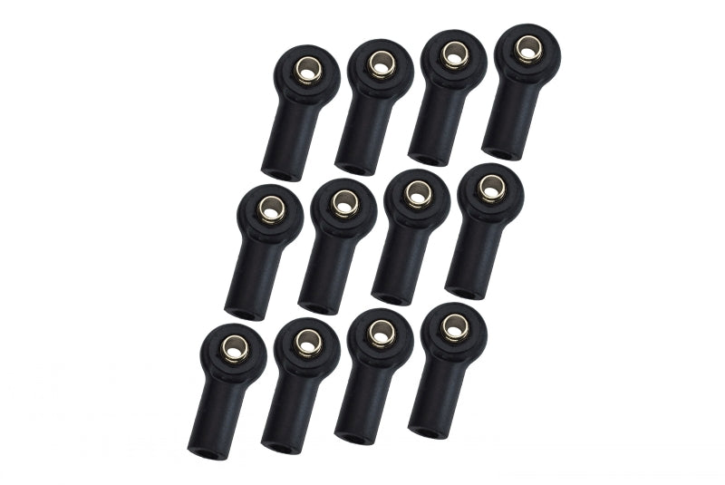 Nylon Ball Links With 4.3X2.6X5mm Balls (13.5mm Long) For 1/10 Scale 3mm Clockwise And Anticlockwise Turnbuckle - 12Pcs Set Black