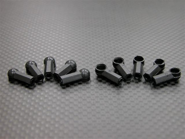 Nylon medium Length 4.7mm 1/2 Sphere Hexagonal Ball Links For 3mm Thread & 2.5mm Thread Hole - 10Pcs